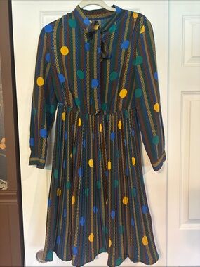 Long sleeve polka dot dress